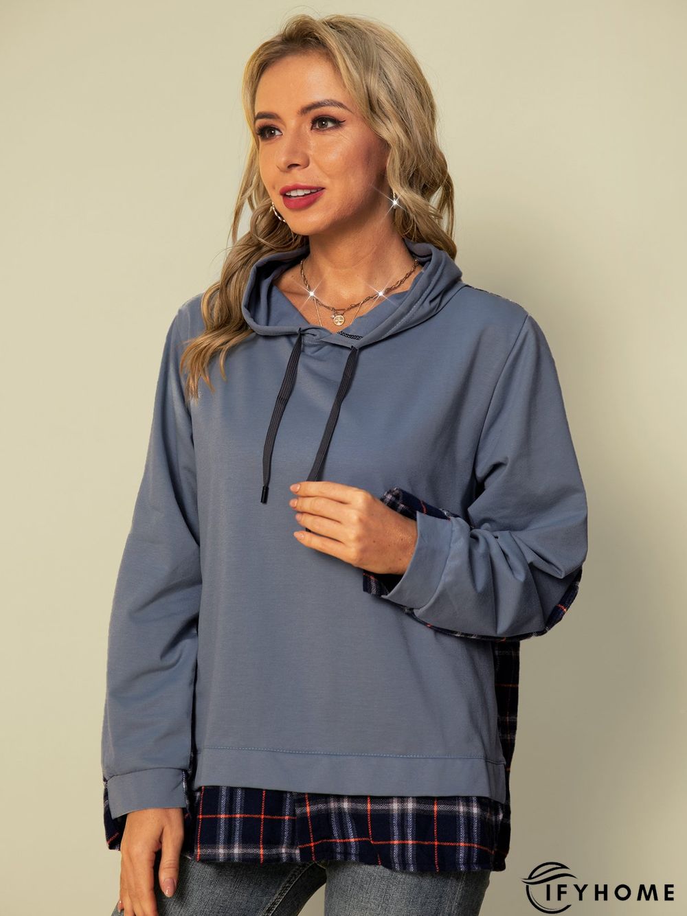 Hoodie Paneled Long Sleeve Sweatshirt | IFYHOME