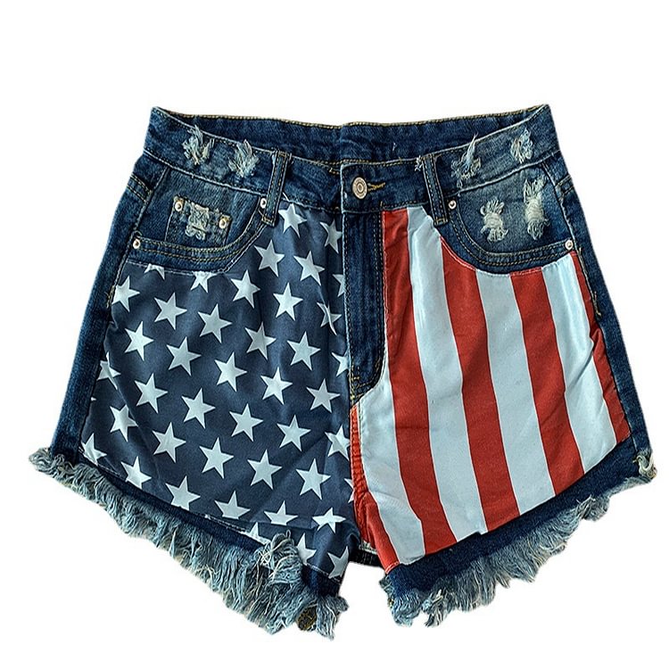 Women's 4th Of July Stars and Stripes American Flag Shorts