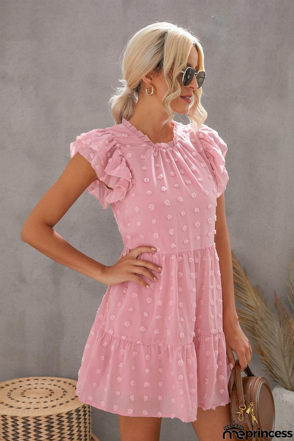 Swiss Dot Layered Mini Dress