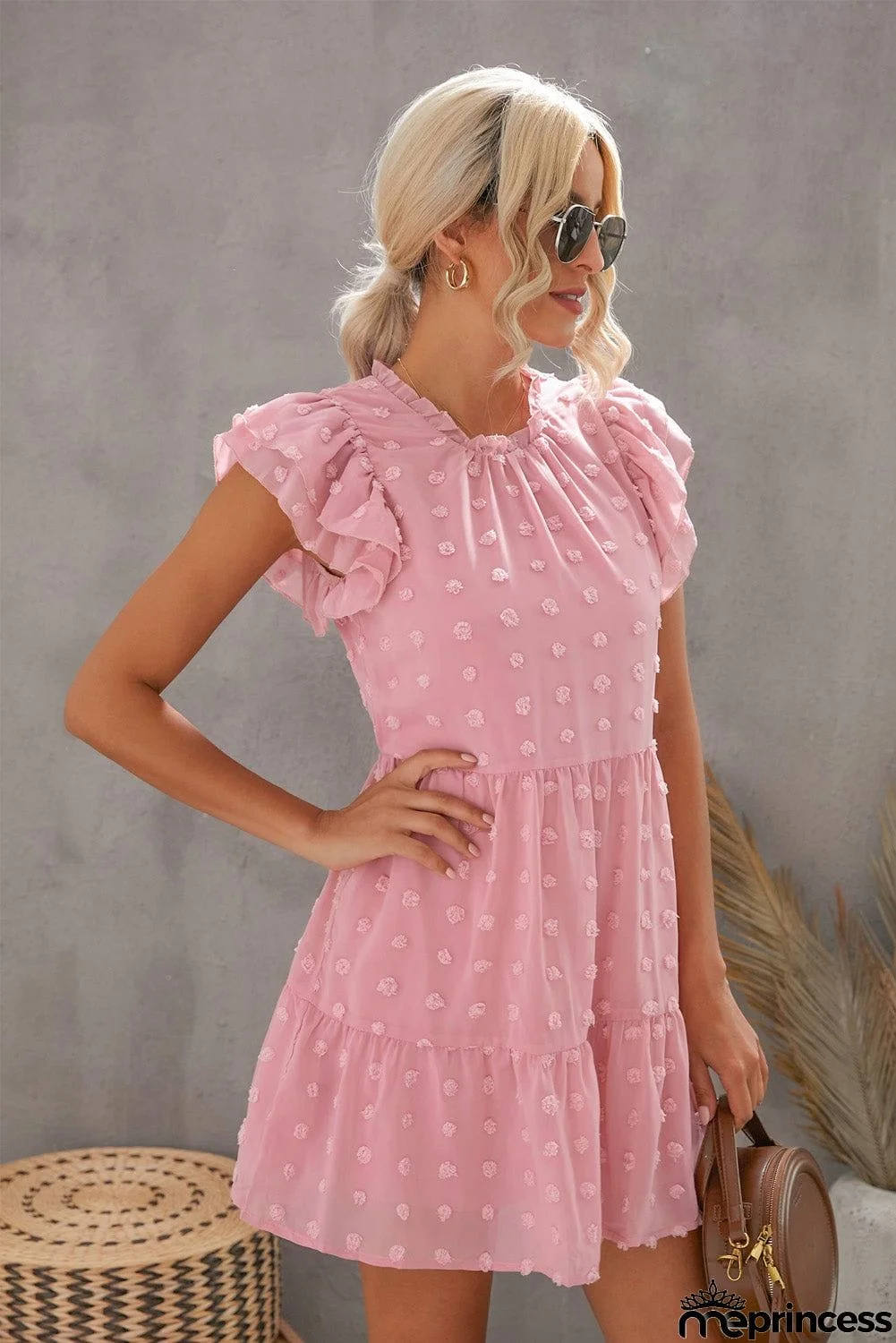 Swiss Dot Layered Mini Dress