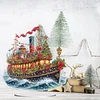 (US Local)Xmas Sailboat DIY Table Top Diamond Painting Desktop Ornaments Kit