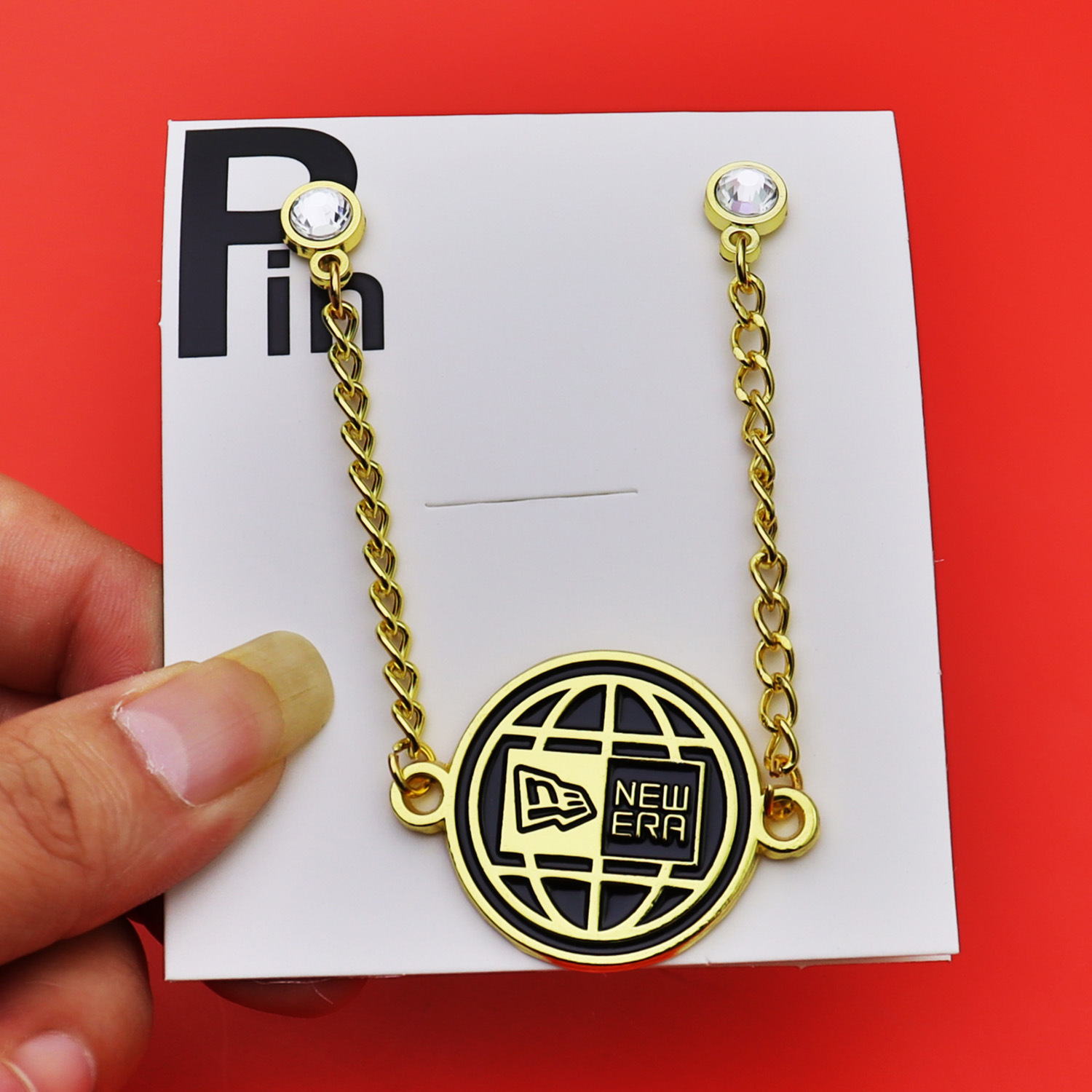 NEW GOLD "NEW ERA Earth" CHAIN W/ RHINESTONES VERY LIMITED
