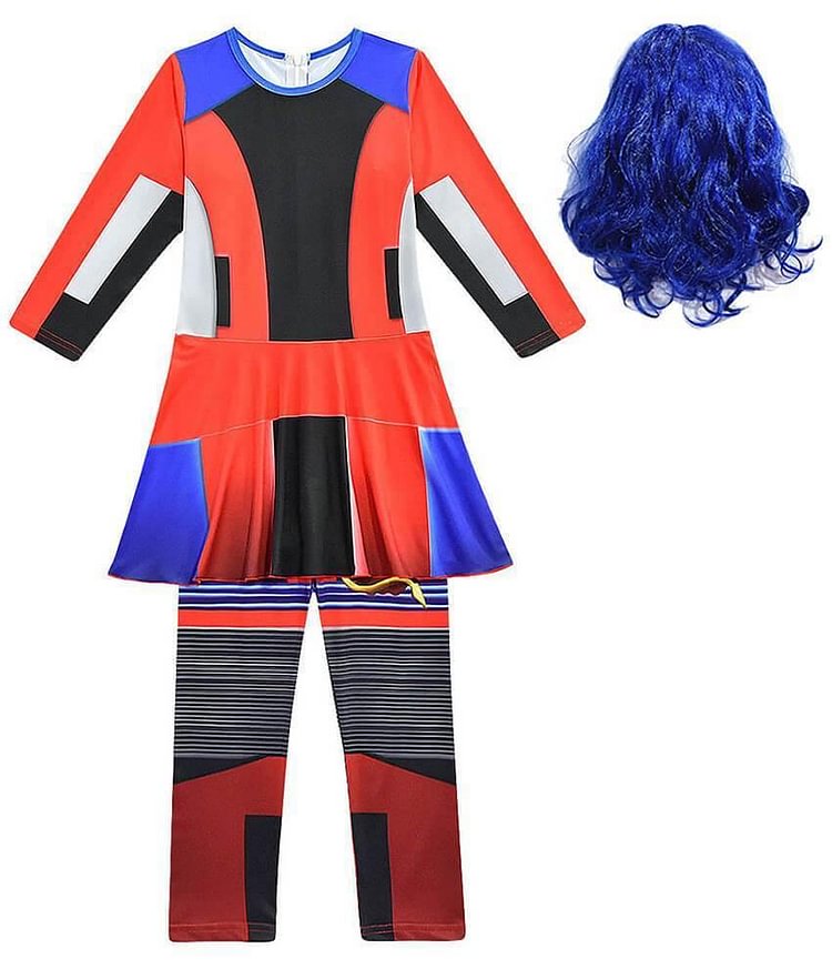 4 5 6 7 To 12 Years Girls Descendants 3 Evie Culottes Catsuit Costume-Mayoulove