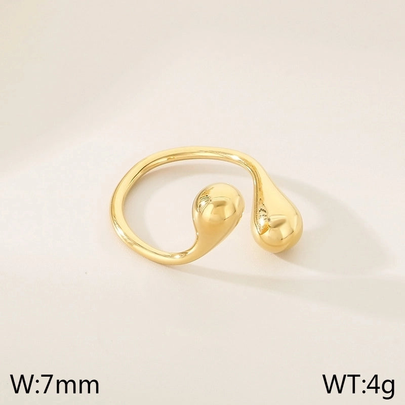 Vintage Style Geometric 304 Stainless Steel 18K Gold Plated Rings