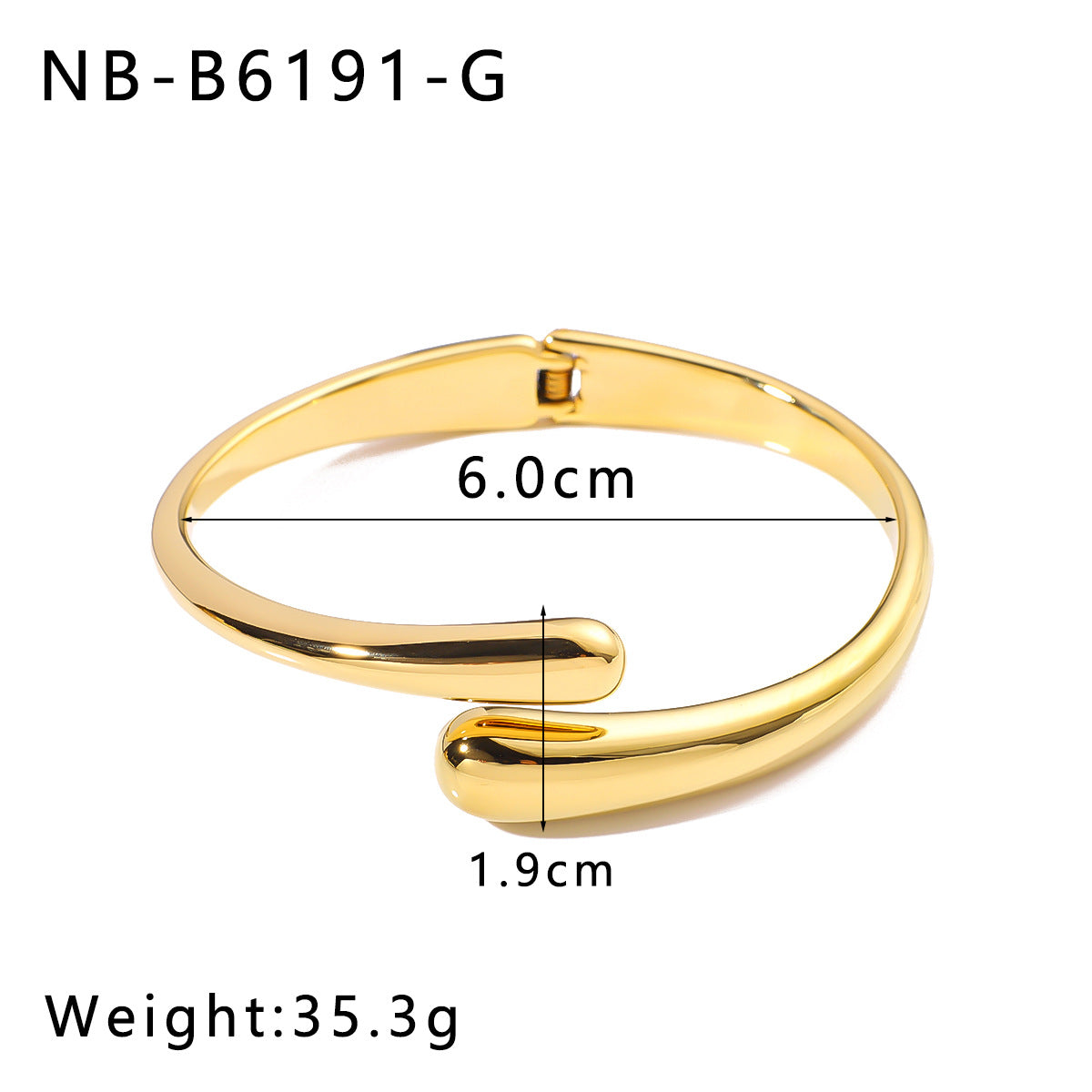 Stainless Steel 18K Gold Plated Bracelet Geometric Buckle Open Bracelet Inlaid With Rhinestones Bracelet