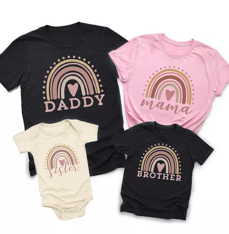BlanketCute-Personalized family Cotton Letter Casual T-shirt | 16
