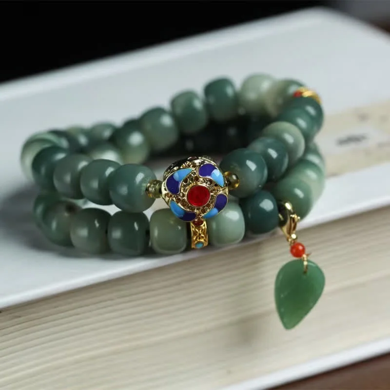 Bodhi Seed Wisdom Leaf Charm Bracelet