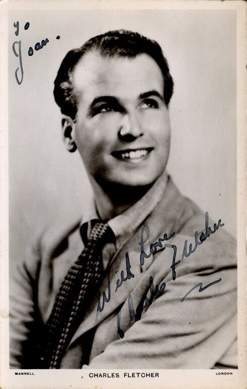 Vintage CHARLES FLETCHER (??) Signed Photo Poster painting