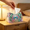 DIY Diamond Art Tissue Box Holder Butterfly PULeather Diamond Art Desktop Organizer Resin Rhinestone Storage Organizers Gem Art Home Office Decor Craft Gift for Women