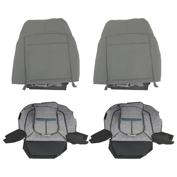 SEBLAFF Gray Seat Cover Front Bottom Top Leather 4Pcs Replacement for 2011-2016 F250 F350 F450 F550 Laria