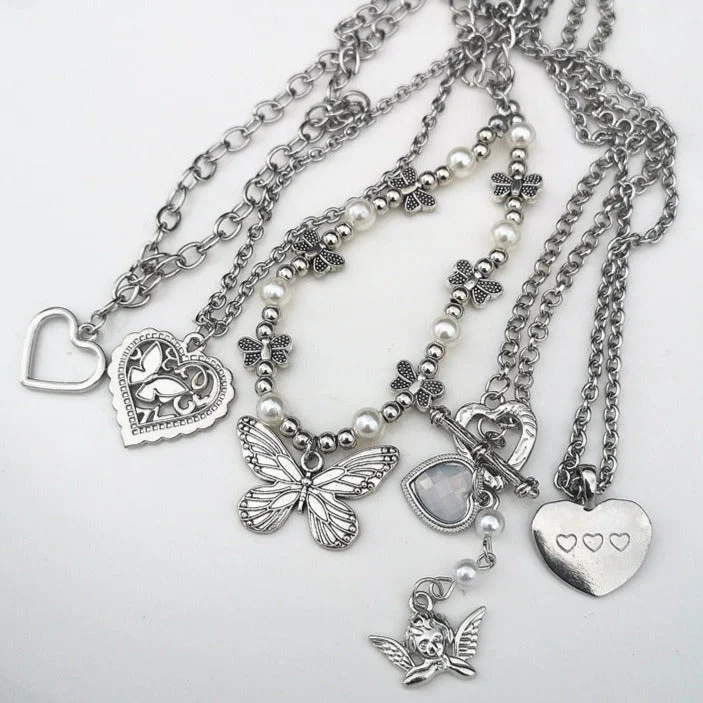 Harajuku Y2K Silver Butterfly Necklace BE1311