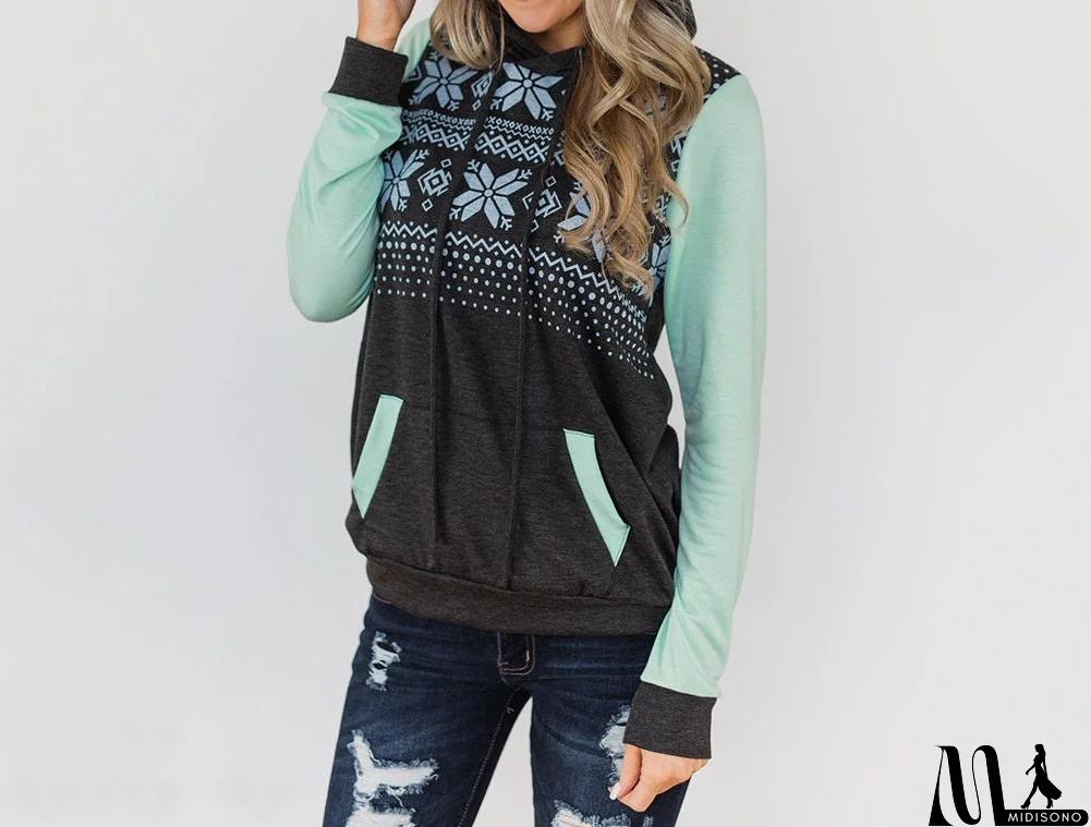 MidiSono - Floral Bliss Hooded Sweatshirt