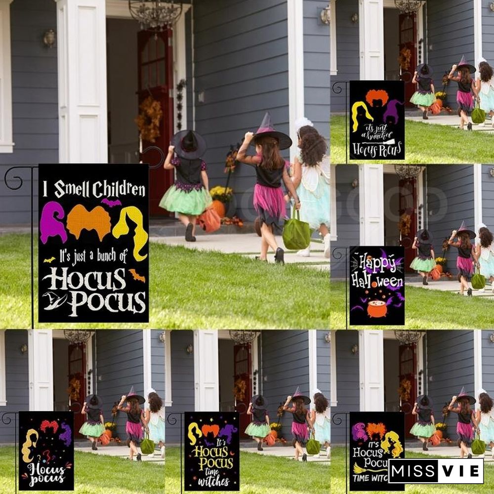 Sanderson Sisters Themed Garden Flag For Halloween Decoration