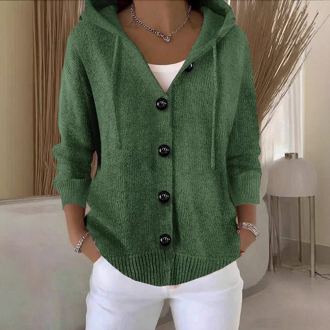 Athvotar Athvotar Sheintemu Spring/Autumn Hooded Long-Sleeved Button Sweater Cardigan