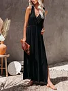 Solid Color Sleeveless Maxi Dress