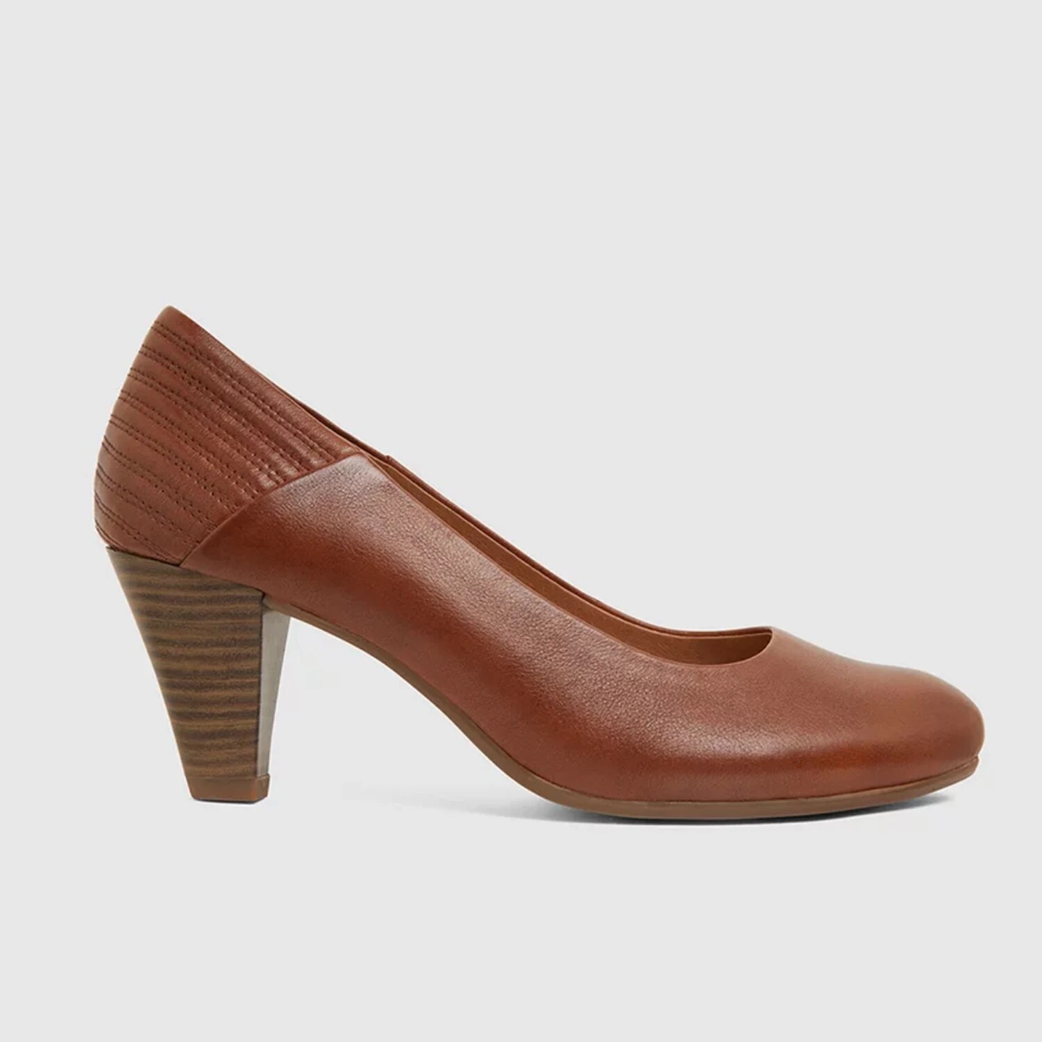 TAAFO Brown High Spike Heels Women's Pumps Round Toe  Ladies Office Concise Shoes