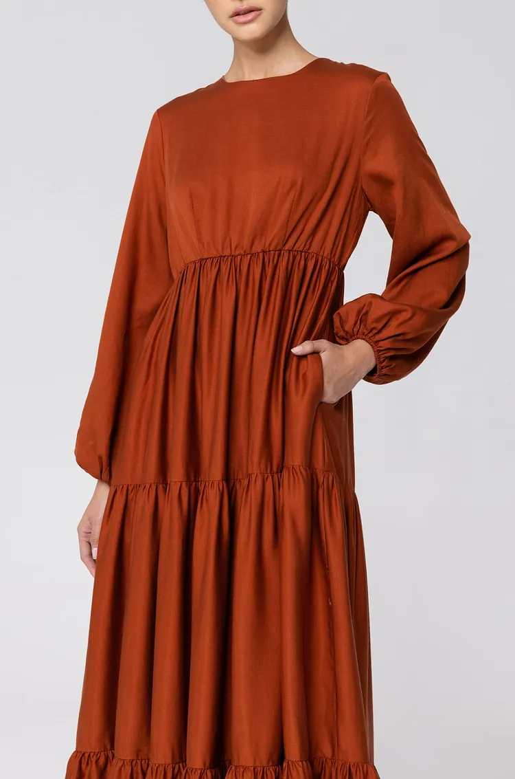 Tala Tiered Linen Maxi Dress