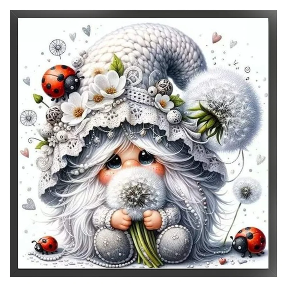 11CT Full Stamped Cross Stitch - Dryad Gnome & Dandelion(Canvas|50*50CM)