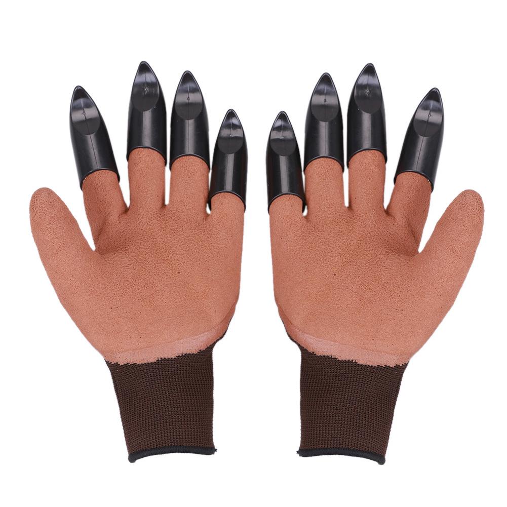 

1pair Garden Gloves with 8 ABS Plastic Fingertips Sharp Claws (Coffee), 501 Original