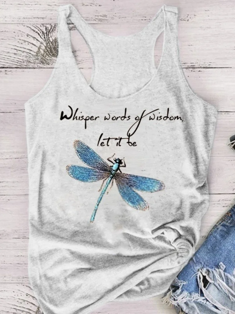 Dragonfly Whisper Of Wisdom Let It Be Tank Top