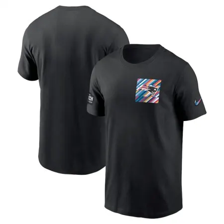 Men's New England Patriots Black 2023 Crucial Catch Sideline Tri-Blend T-Shirt