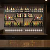 [US Local Warehouse] Metal Wall Mounted Wine Rack 3-Tier with Glass Holder for Kitchen Home Black