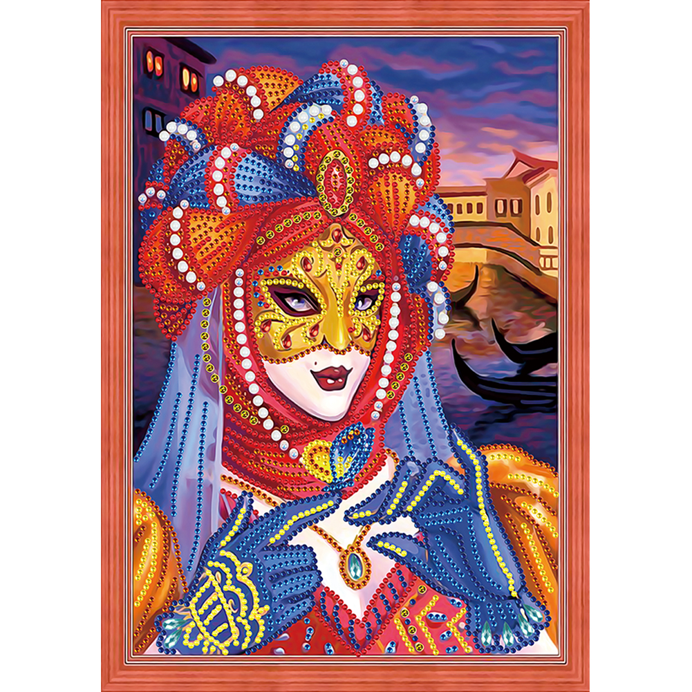 

Masked Woman - Special Shaped Diamond Painting - 30*40CM, 501 Original