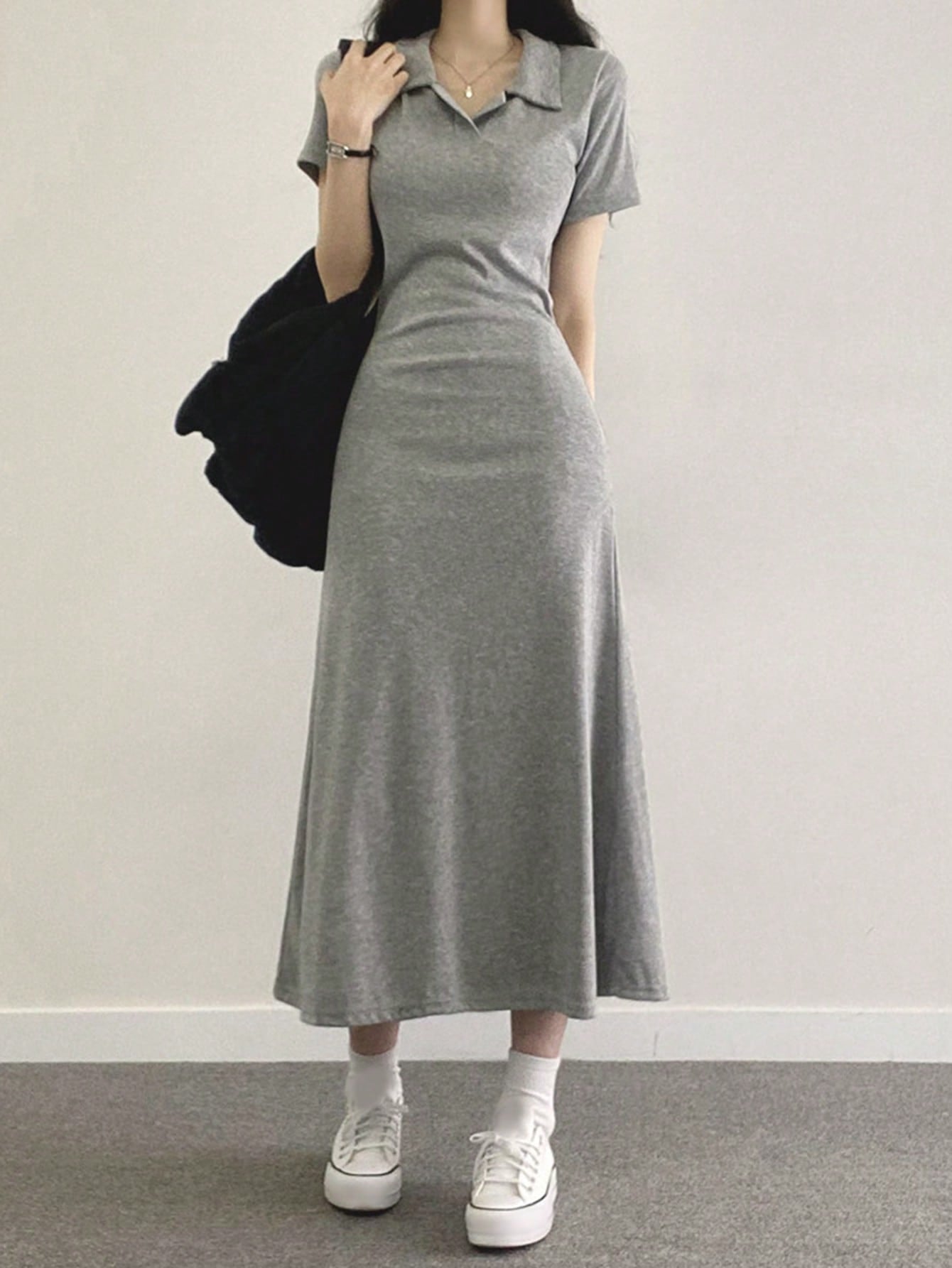 OLCooL Solid A-line Dress olcool