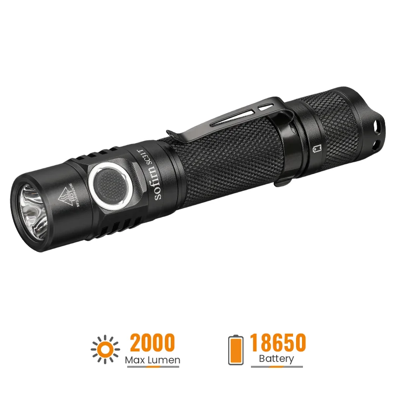 Sofirn C8G 2000 Lumen Rechargeable Flashlight, with Luminus SST40 