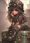 Fille Steampunk-Peinture Diamant Sp&eacute;ciale Partielle-30*40CM