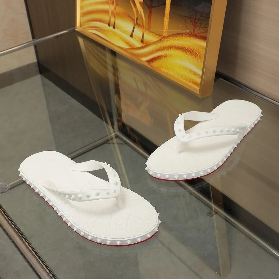 Gentleman's Red Bottom R ivet Flip-Flops Casual Fashion Non-Slip Flip Flops-vocosishoes
