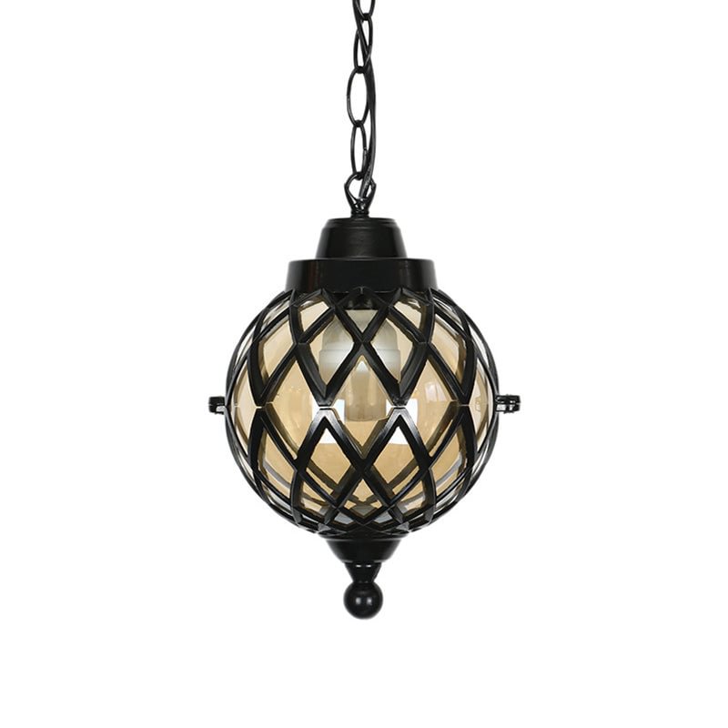 Retro Grid Outdoor Waterproof Garden Pendant Light