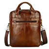 Top layer cowhide business vertical handbag