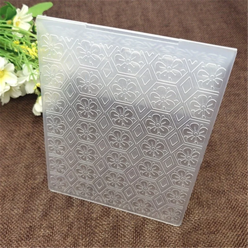 Hexagon geometric flowers print DIY Plastic Embossing Folders for DIY Scrapbooking Paper Craft/Card Making Decoration Supplies