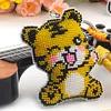 Tiger Beaded Counted Cross Stitch Ornament Kit Cross Stitch Bead Keychain (B)