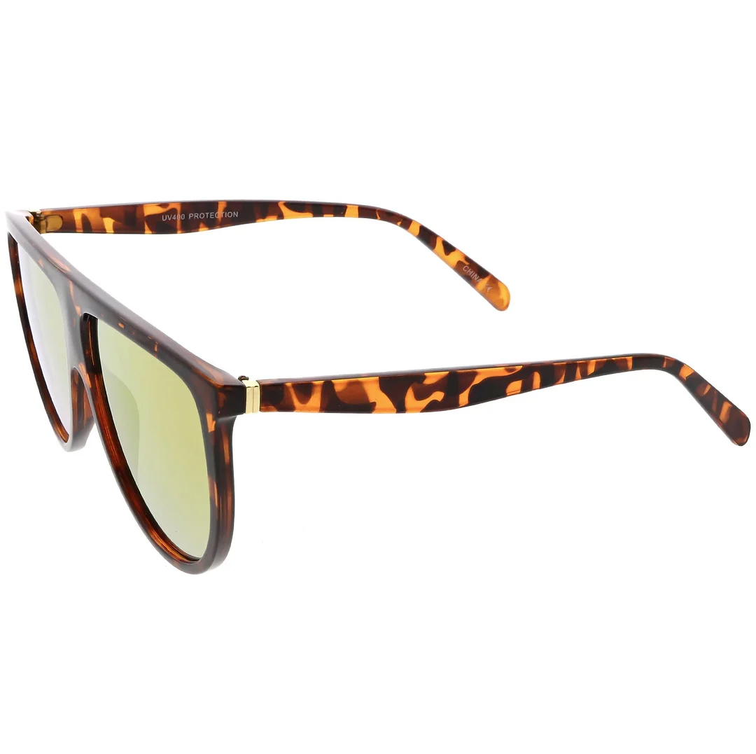 Oversize Modern Aviator glasses Flat Top Color Mirrored Lens 59mm