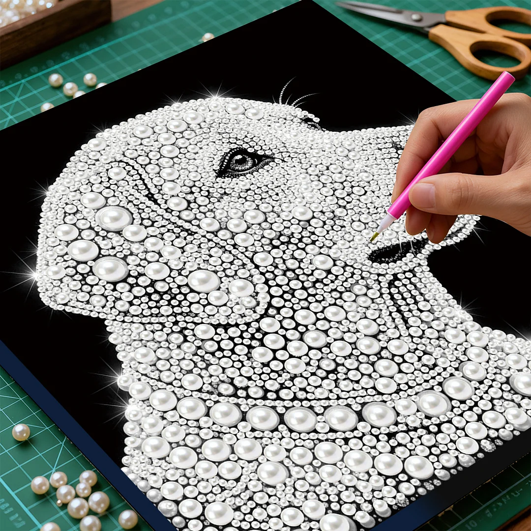 Golden Retriever - DIY Pearl Diamond Art Kit With Frame 25*25cm