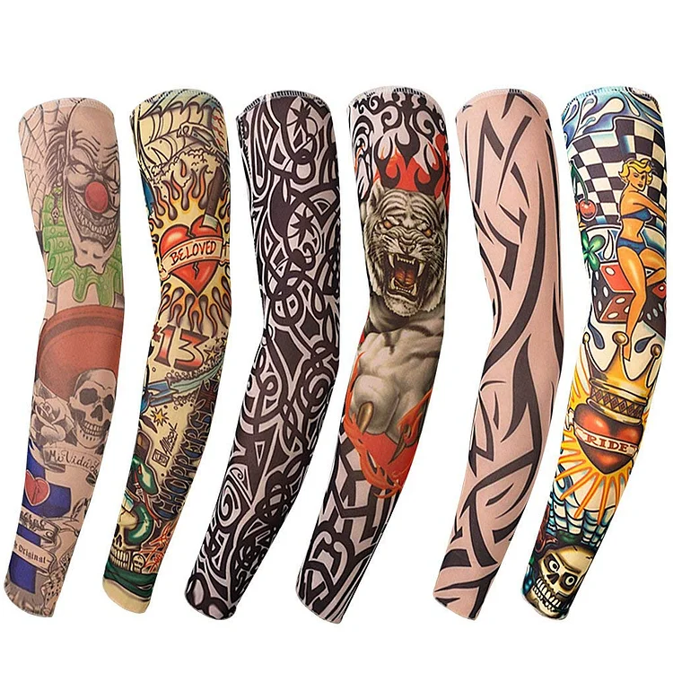 6 Pieces Elastic Tattoo Sleeves Arm Soft Breathable
