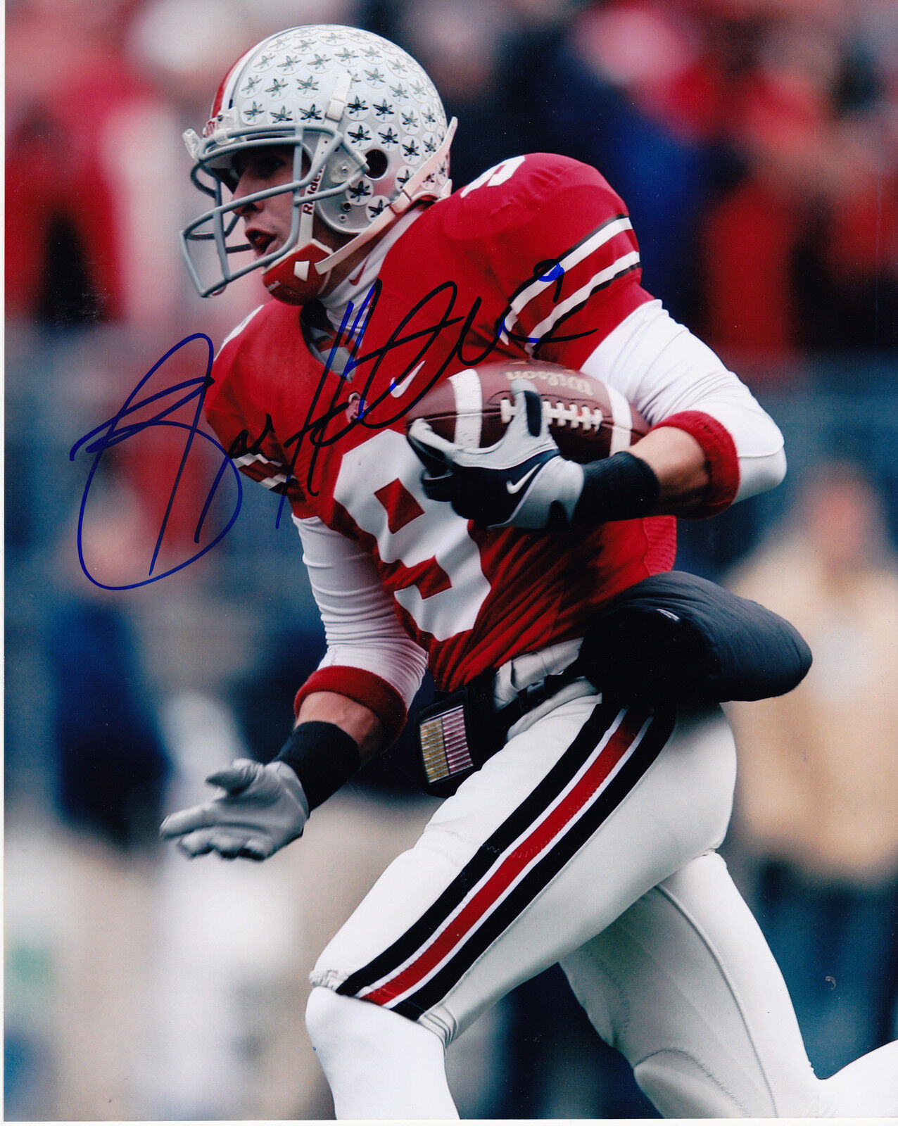 BRIAN HARTLINE OHIO STATE BUCKEYES ACTION SIGNED 8x10