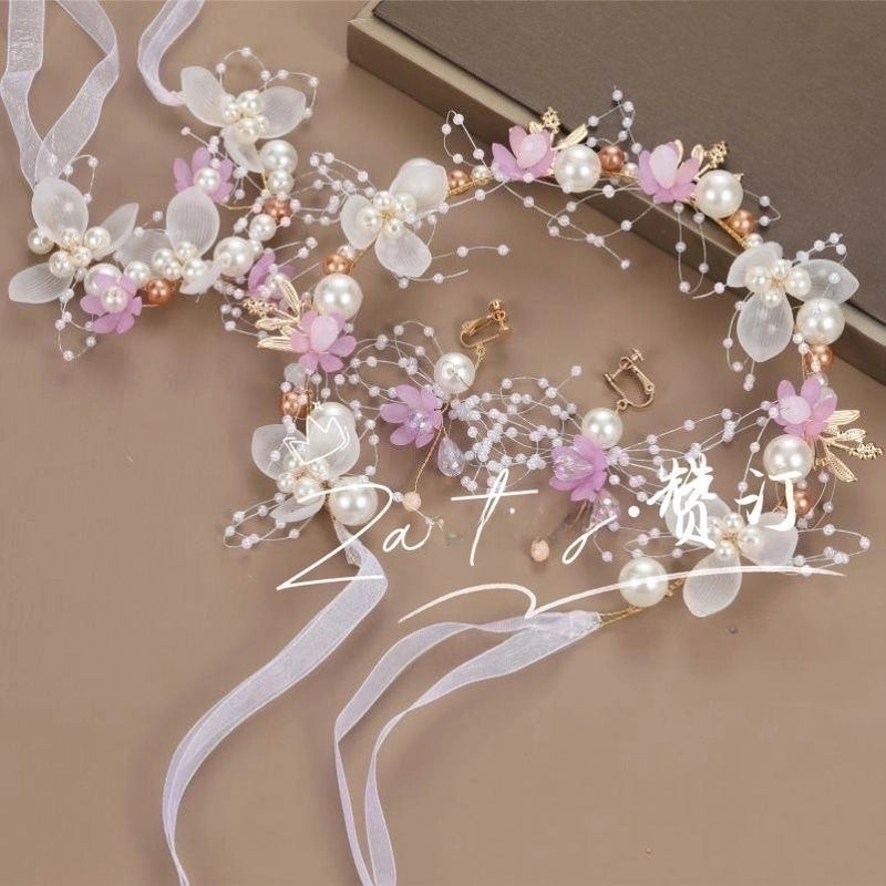 Super Fairy Beauty Children’s Headwear Beautiful Wreath Head Flower Children’s Hair Accessories Mori Girls’ Performance Host Holiday Wristlet Hair Hoop