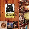 (Multi Style) chat noir joue au basketball - Panneaux en &eacute;tain m&eacute;tallique(20*30cm/30*40cm)