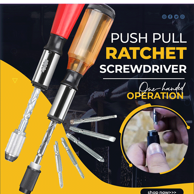 6 in 1 Push Pull Ratchet Screwdriver Set 