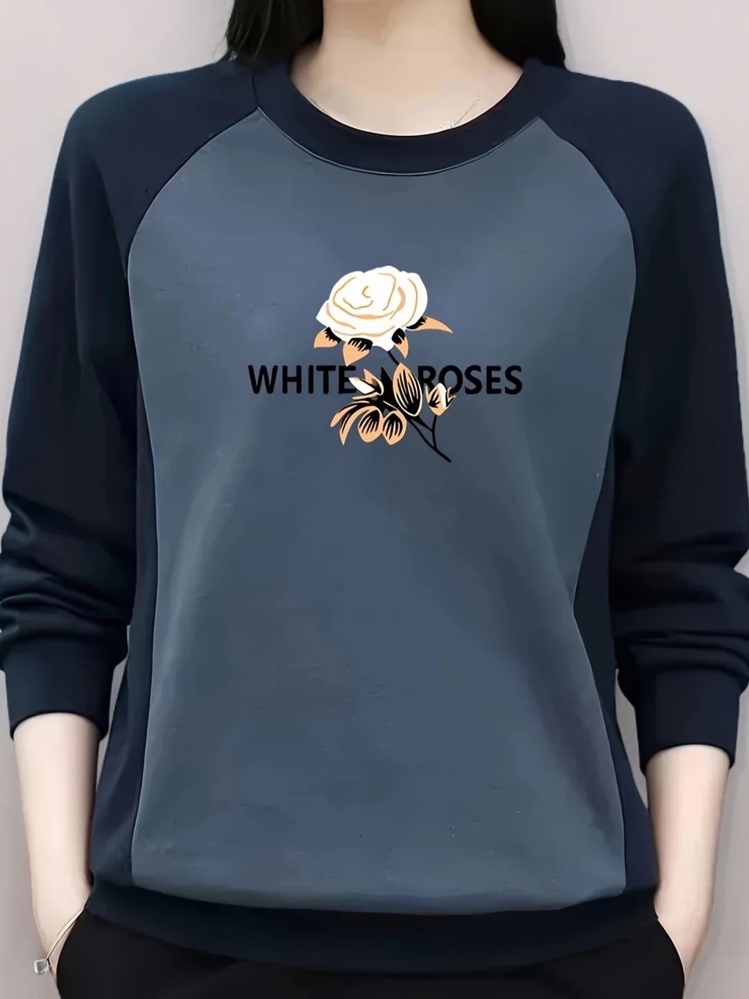 Graphic Print Pullover Sweatshirt - Casual Long Sleeve Crew Neck Drop Shoulder Sweatshirt For Fall & Winter - Women's Clothing - Soft & Comfortable Fabric - Perfect Gift For Fashionable Women | IFYHOME