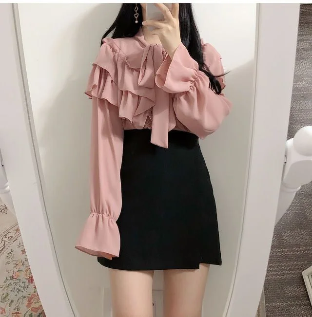 Ruffle Chiffon Blouse YP1813