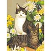 Katzen DIY, teilweise Bauch, Vollrundbohrer, Diamantkunst, Malsets, Diamanten, Gem, Gem-Kunst f&uuml;r Erwachsene, Anf&auml;nger, Wohnkultur 45x60cm.