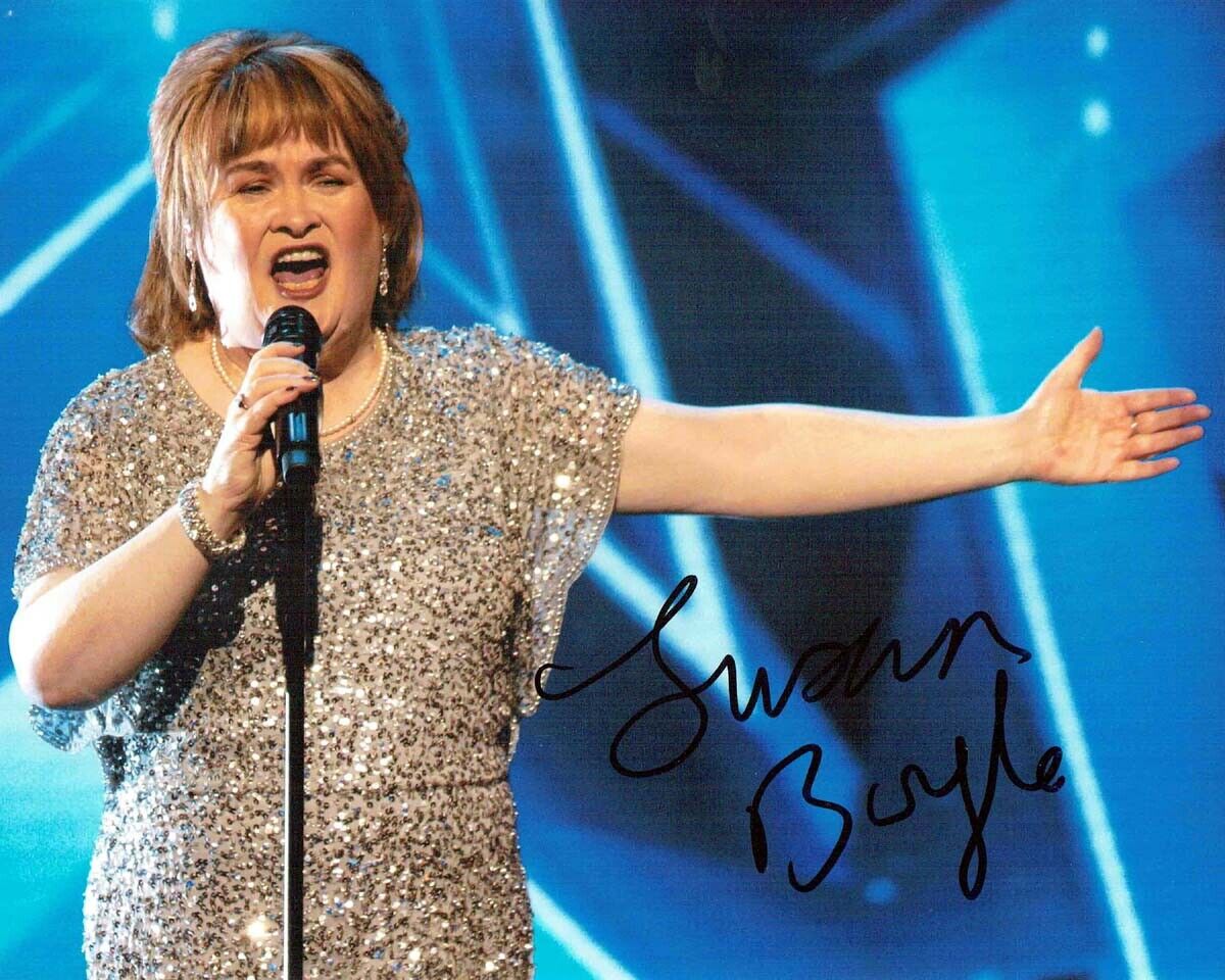 Susan BOYLE SIGNED Autograph 10x8 Photo Poster painting 3 AFTAL COA Singer Britain's Got Talent