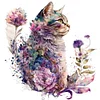 Flowers And Cat - 16CT Stamped Cross Stitch 40*40cm/15.75*15.75in