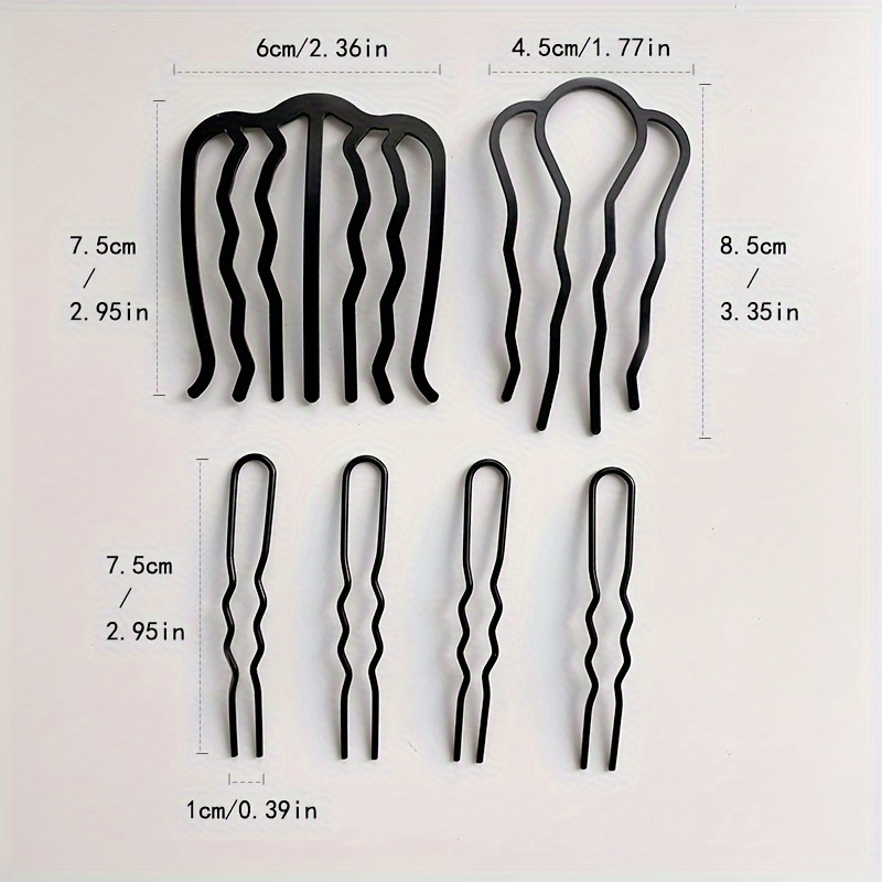 6pcs\u002FSet Elegant Hair Side Comb Hair Fork Clip Comb For Updo Bun Vintage Hair Styling Accessories Tools