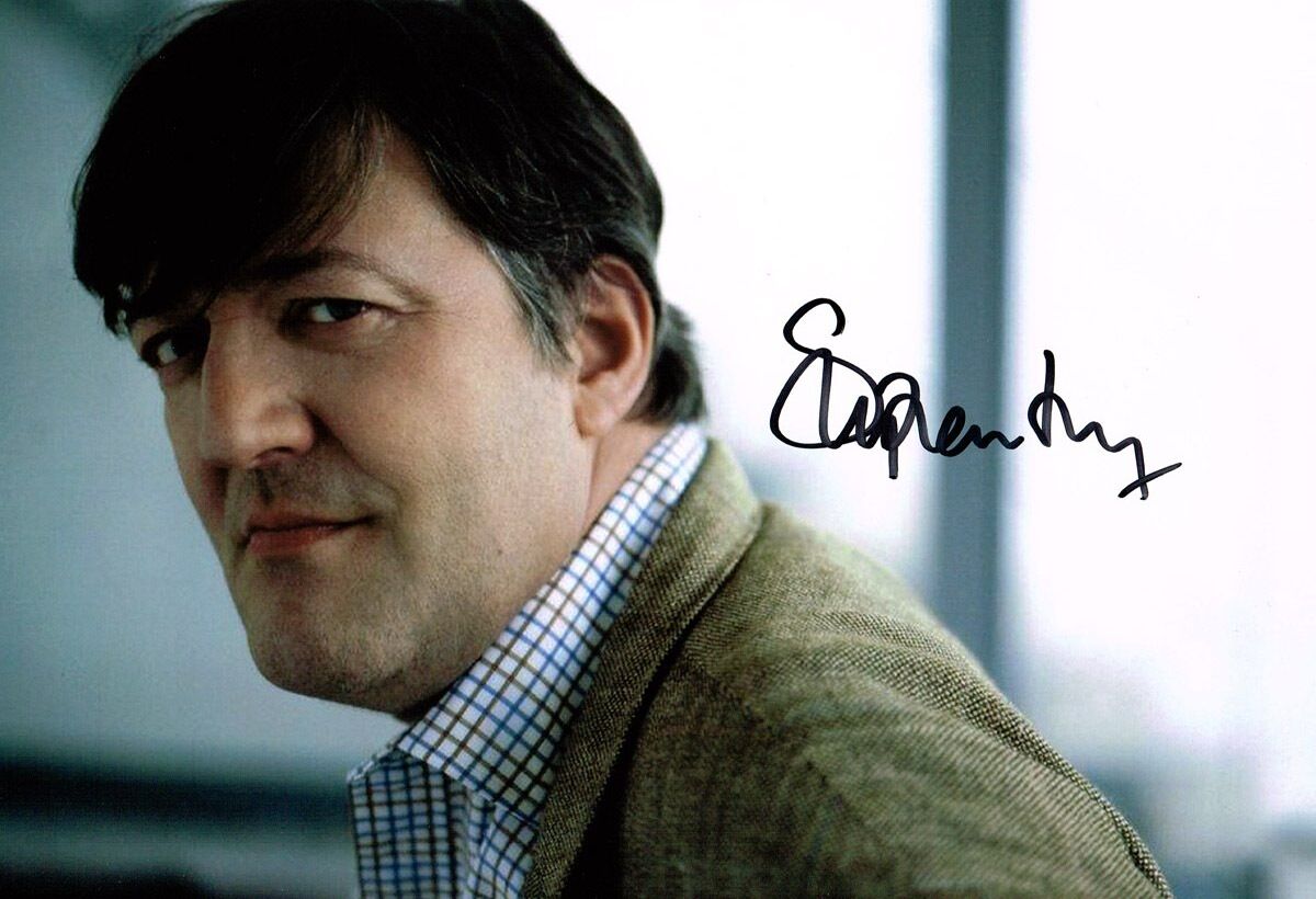 Stephen Fry HAND SIGNED Autograph 12x8 Photo Poster painting AFTAL COA British Comedy Legend