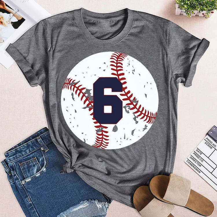 AL™ baseball number 6 T-shirt Tee - 00627-Annaletters